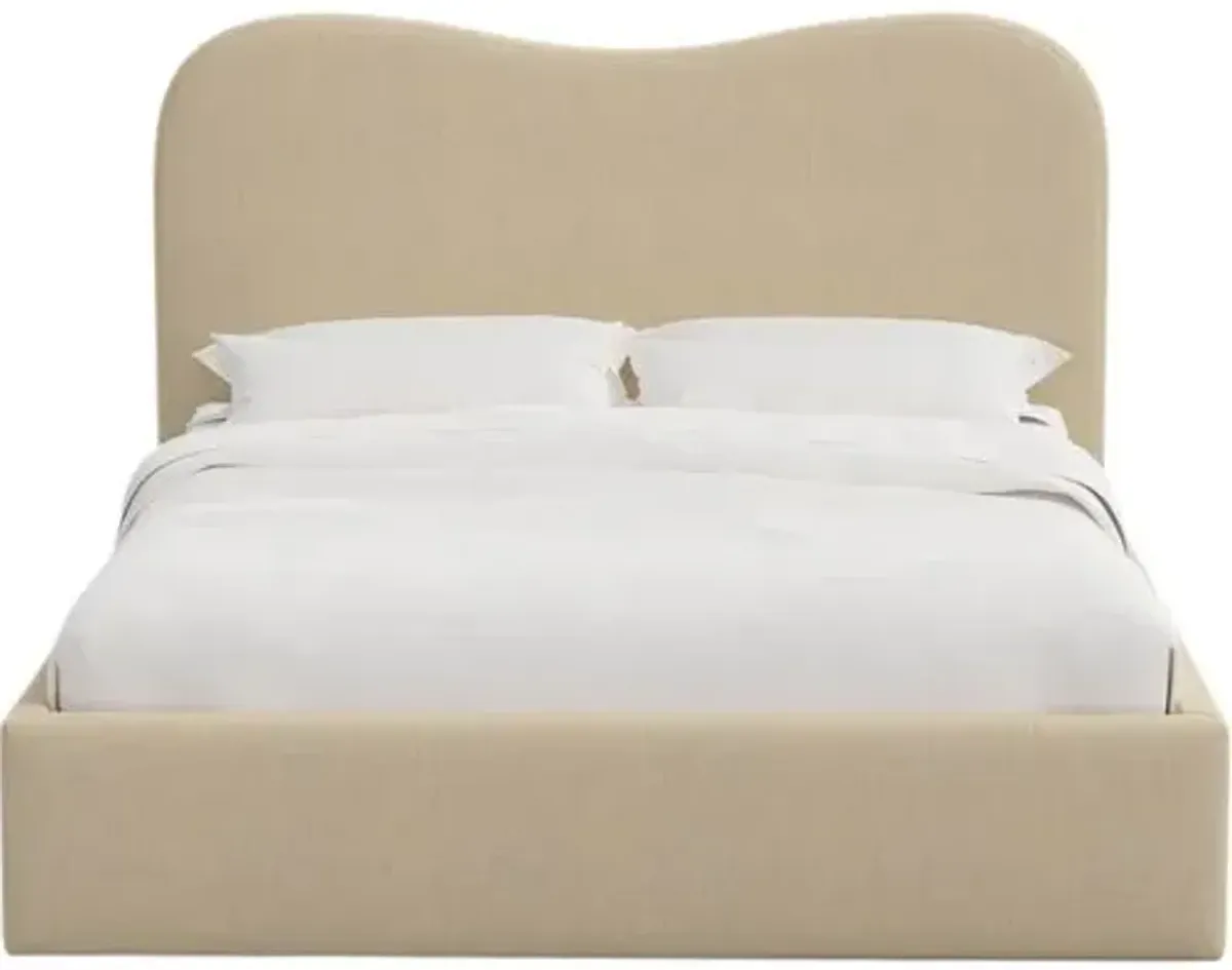 Cielo Platform Bed - Linen - Handcrafted, Upholstered, Comfortable & Durable