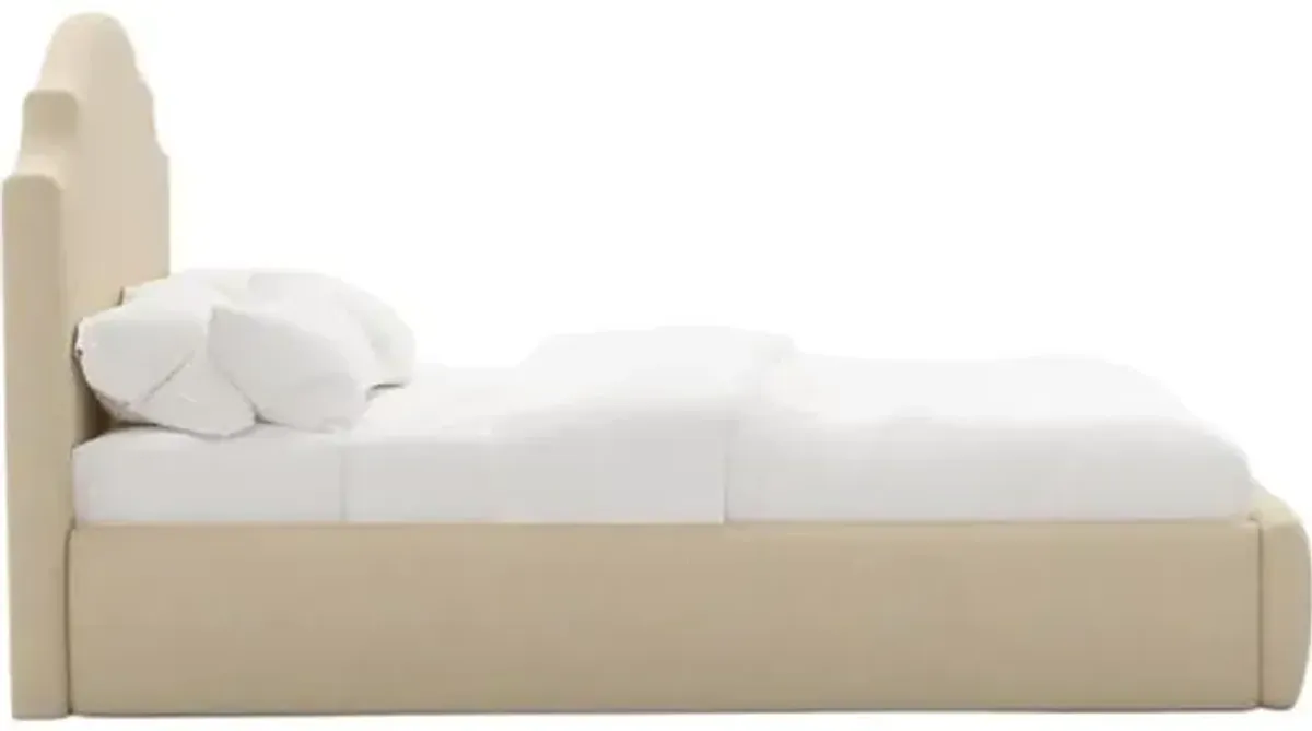 Seraphine Platform Bed - Linen - Handcrafted, Upholstered, Comfortable & Durable