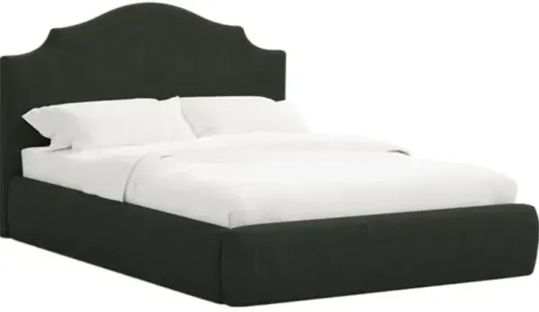 Seraphine Platform Bed - Linen - Handcrafted - Black, Upholstered, Comfortable & Durable