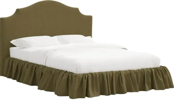 Maggie Ruffle Elegant Platform Bed, Linen