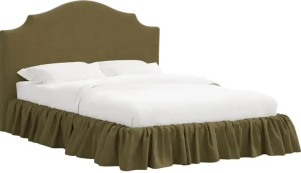 Maggie Ruffle Elegant Platform Bed, Linen