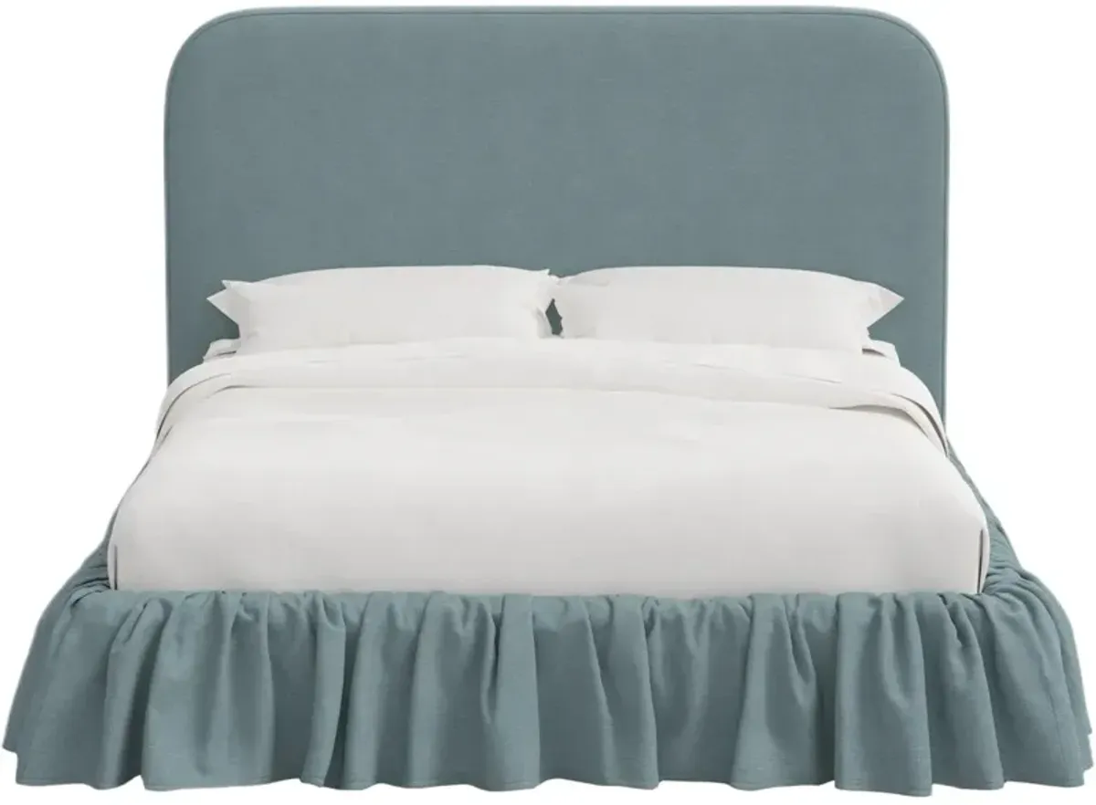 Maggie Ruffle Rounded Platform Bed, Linen