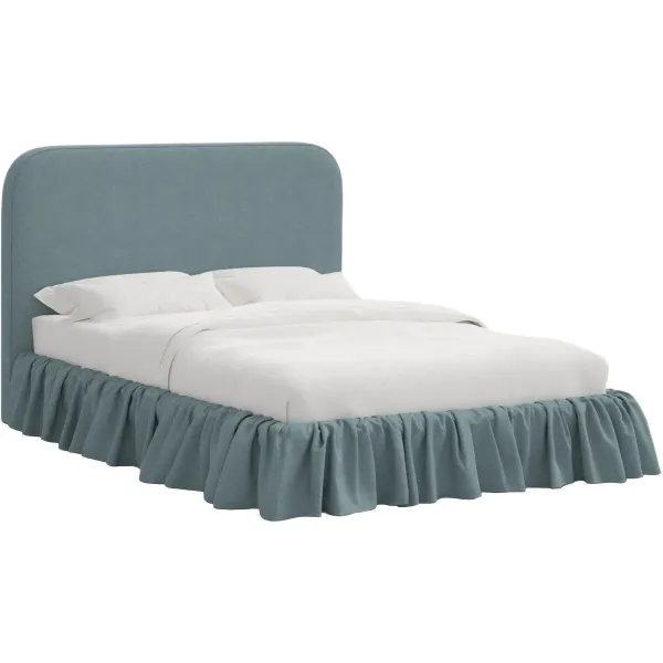 Maggie Ruffle Rounded Platform Bed, Linen