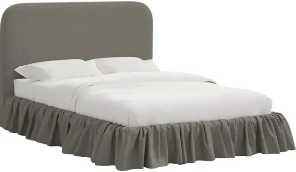 Maggie Ruffle Rounded Platform Bed, Linen