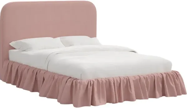 Maggie Ruffle Rounded Platform Bed, Linen
