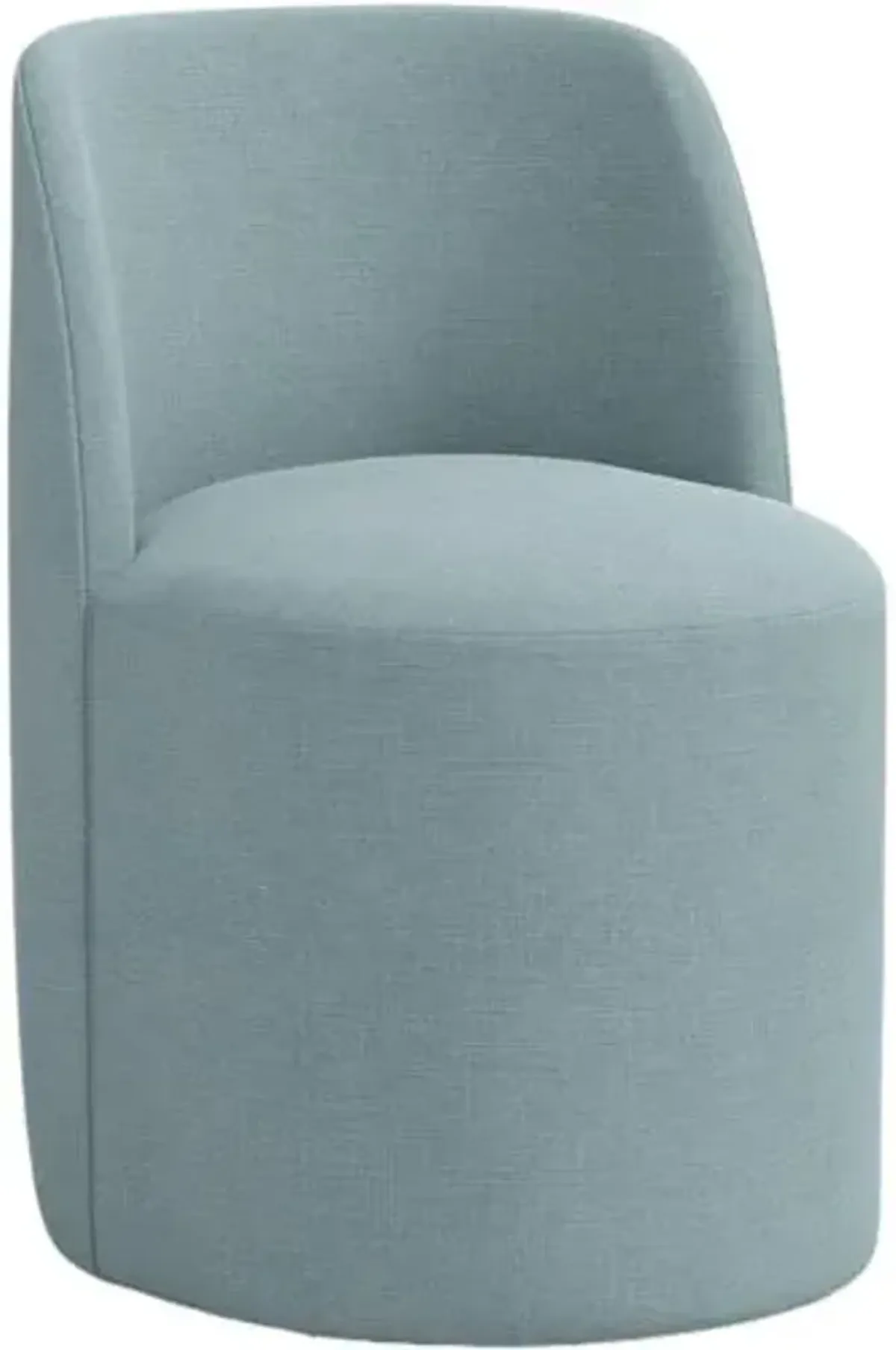 Cora Swivel Dining Chair - Linen - Handcrafted - Blue