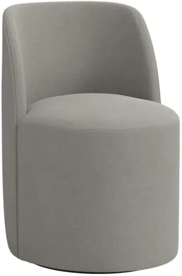 Cora Swivel Dining Chair - Linen - Handcrafted - Gray