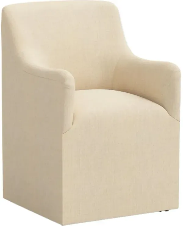 Tess Dining Armchair w/ Casters, Linen