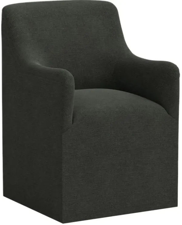 Tess Dining Armchair w/ Casters, Linen