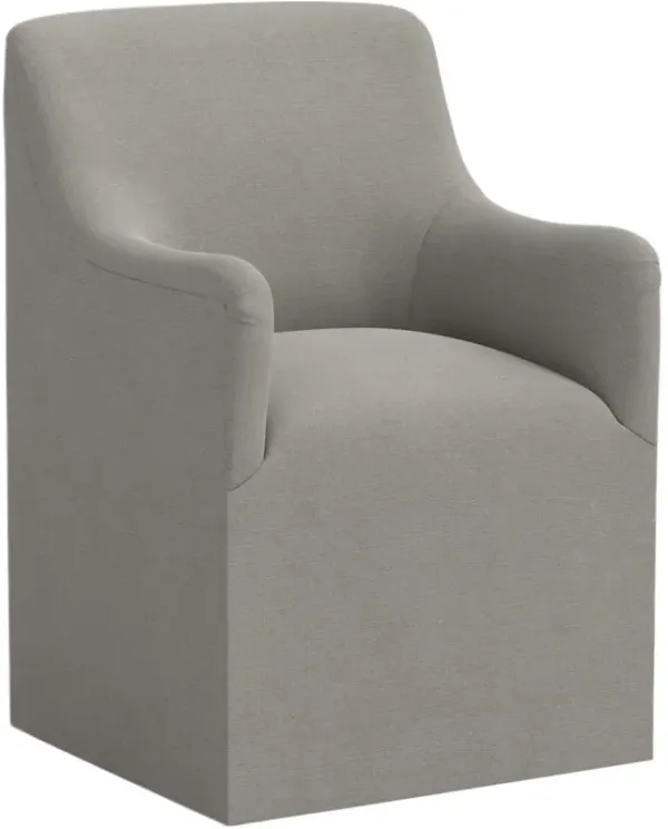 Tess Dining Armchair w/ Casters, Linen