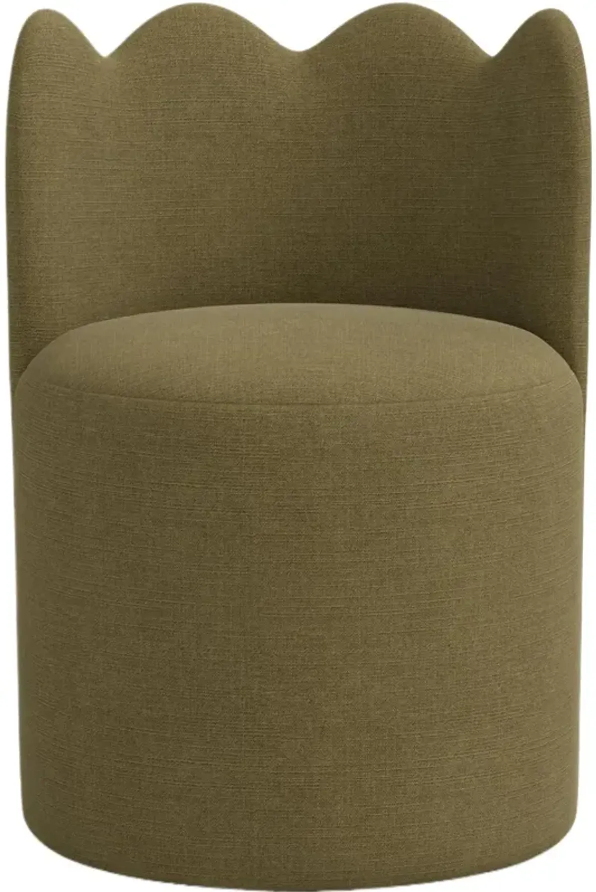 Mirabelle Scallop Swivel Dining Chair, Linen