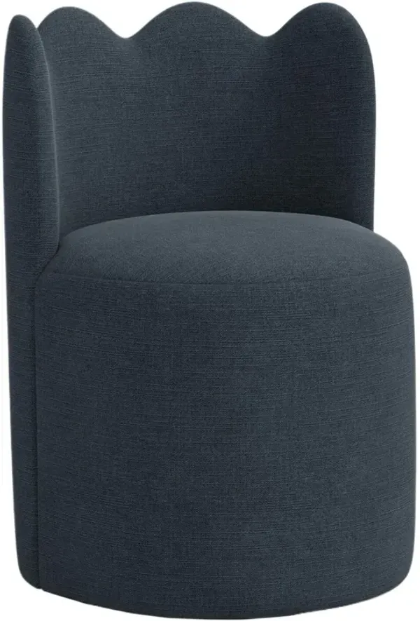 Mirabelle Scallop Swivel Dining Chair, Linen
