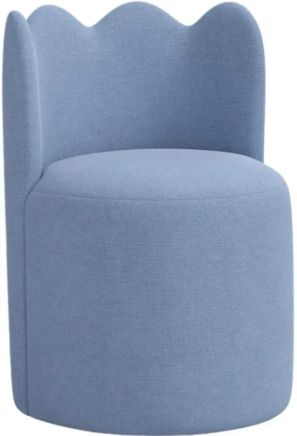Mirabelle Scallop Swivel Dining Chair, Linen