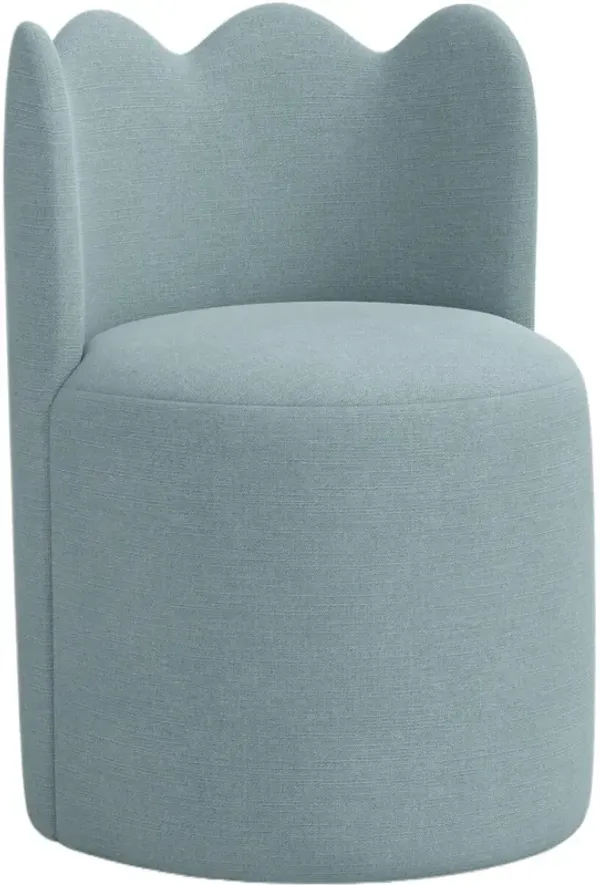 Mirabelle Scallop Swivel Dining Chair, Linen
