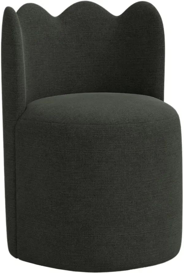 Mirabelle Scallop Swivel Dining Chair, Linen