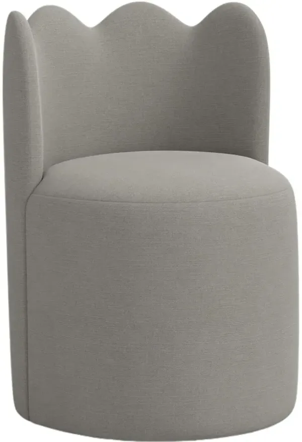 Mirabelle Scallop Swivel Dining Chair, Linen