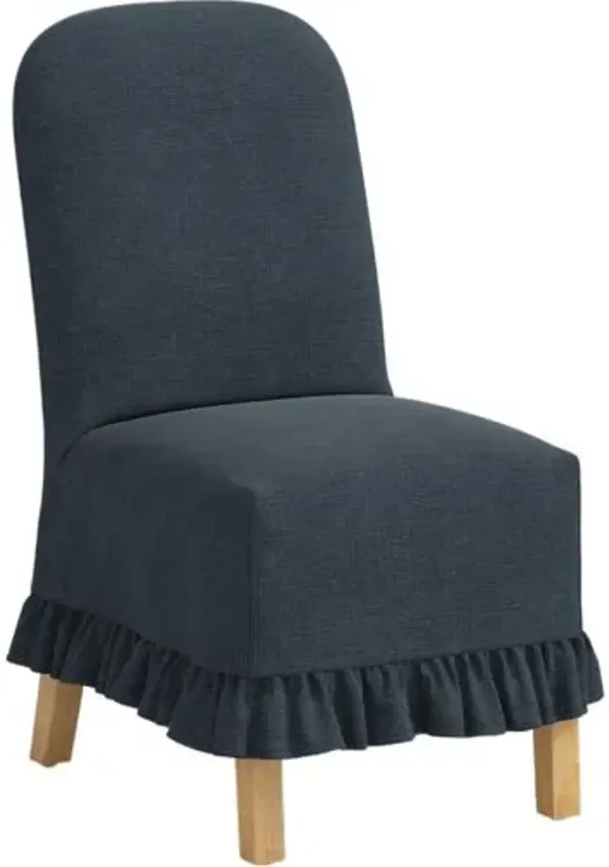 Maggie Ruffle Slipcover Dining Chair - Linen - Blue