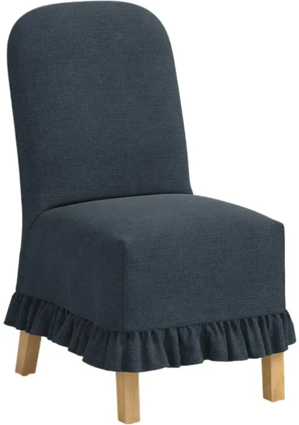 Maggie Ruffle Slipcover Dining Chair, Linen