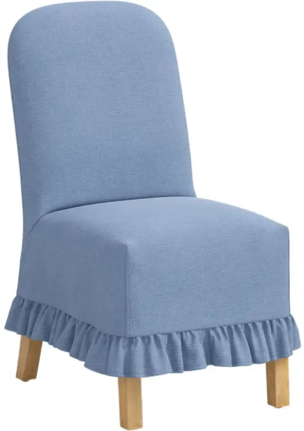 Maggie Ruffle Slipcover Dining Chair, Linen