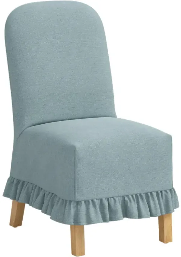 Maggie Ruffle Slipcover Dining Chair, Linen