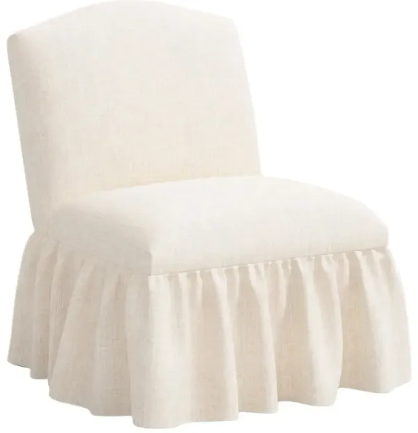 Maggie Ruffle Slipper Chair, Linen