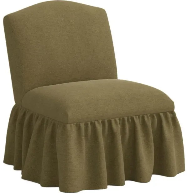 Maggie Ruffle Slipper Chair, Linen