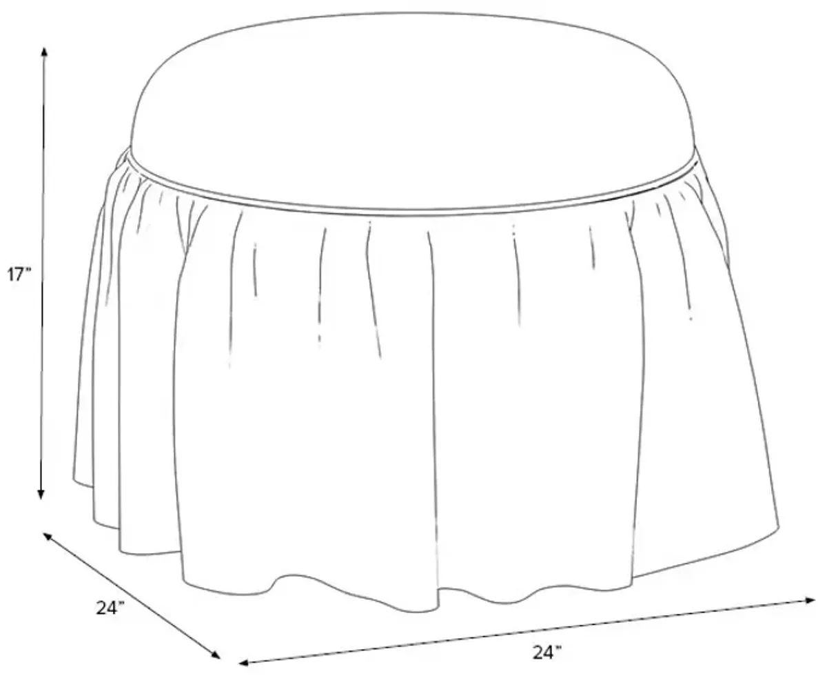 Maggie Ruffle Skirted Ottoman, Linen
