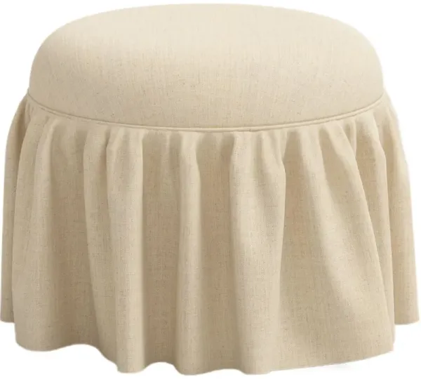 Maggie Ruffle Skirted Ottoman, Linen