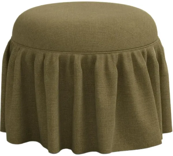 Maggie Ruffle Skirted Ottoman, Linen