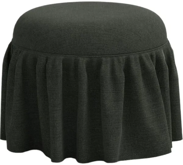 Maggie Ruffle Skirted Ottoman, Linen