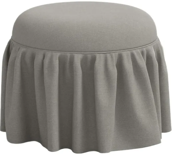 Maggie Ruffle Skirted Ottoman, Linen