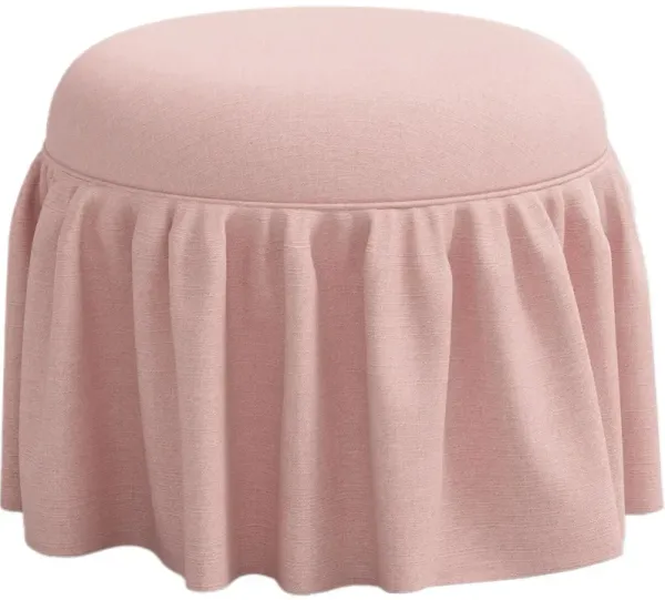Maggie Ruffle Skirted Ottoman, Linen