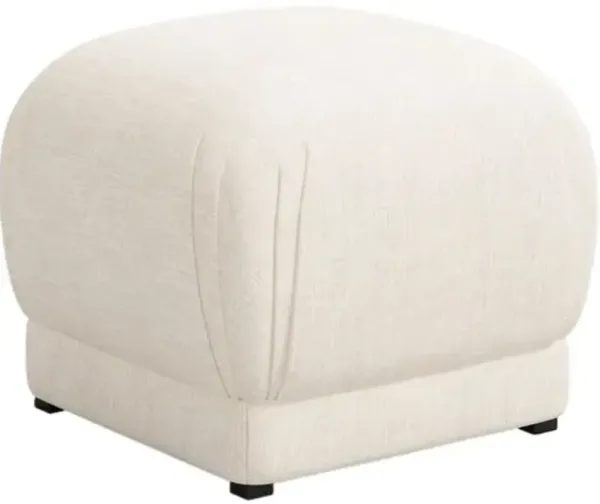 Benton Ottoman - Linen - Handcrafted - Ivory