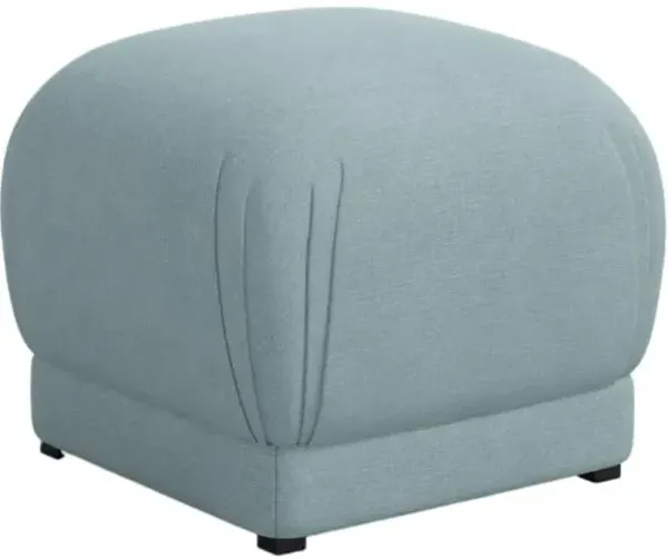 Benton Ottoman - Linen - Handcrafted - Blue