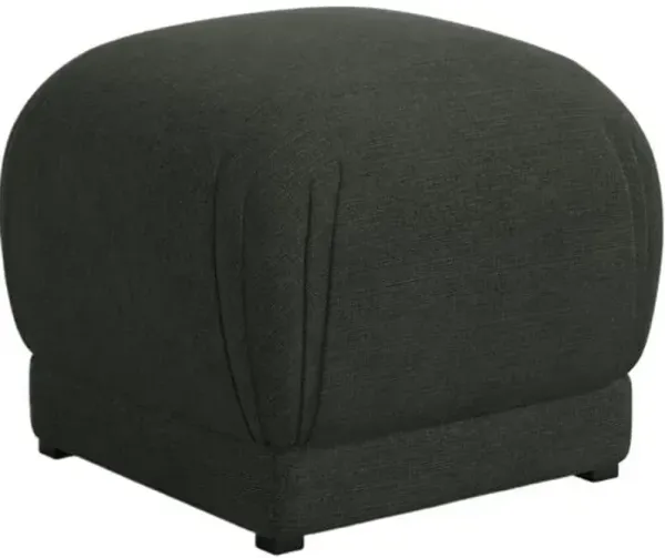 Benton Ottoman - Linen - Handcrafted - Black
