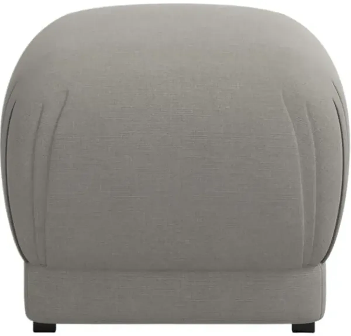 Benton Ottoman - Linen - Handcrafted - Gray