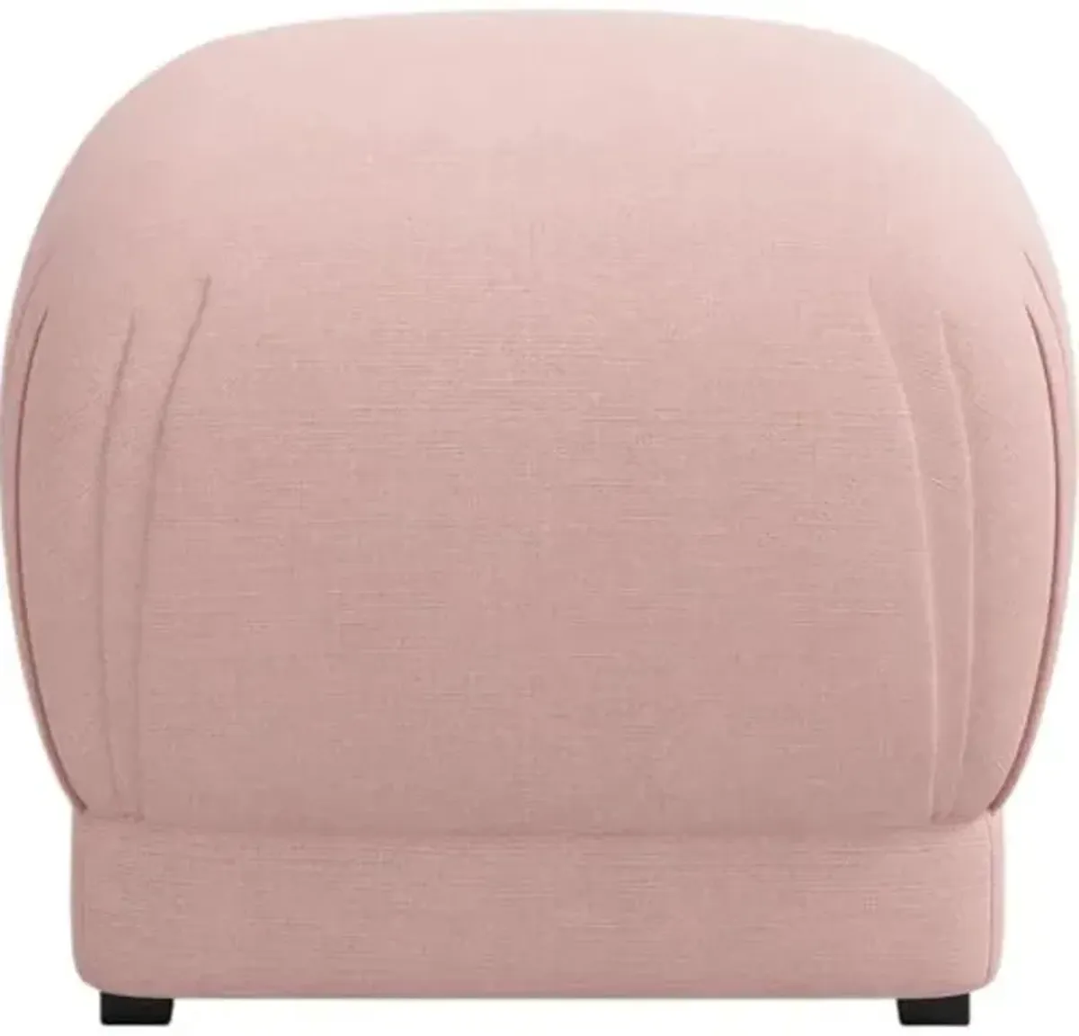 Benton Ottoman - Linen - Handcrafted - Pink