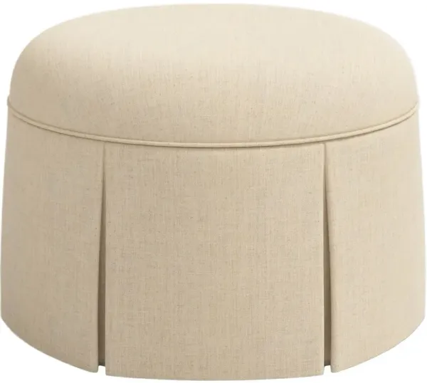 Liza Skirted Ottoman, Linen