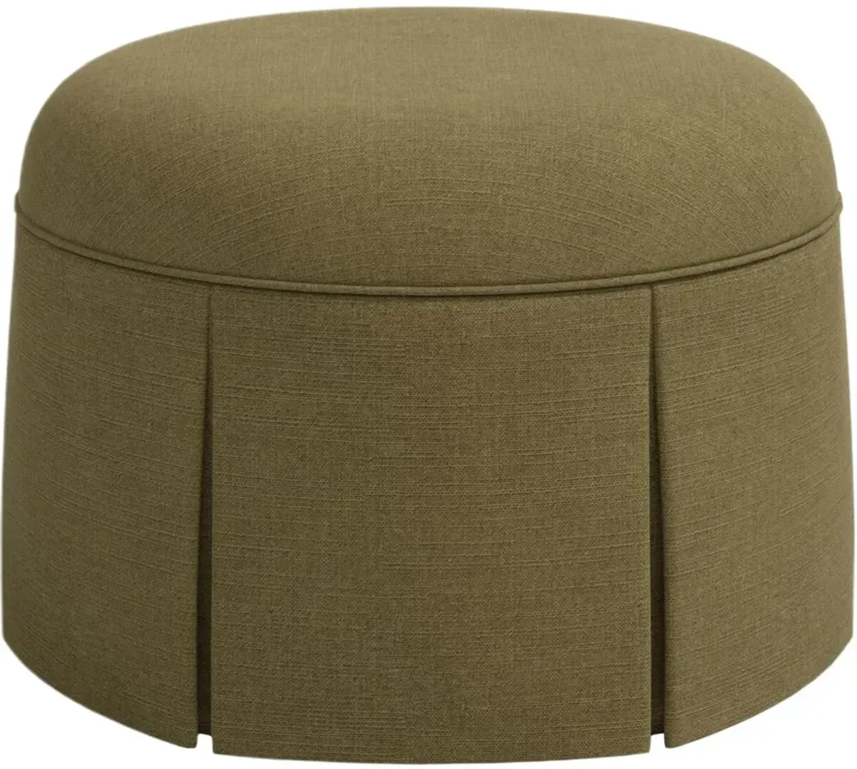 Liza Skirted Ottoman, Linen