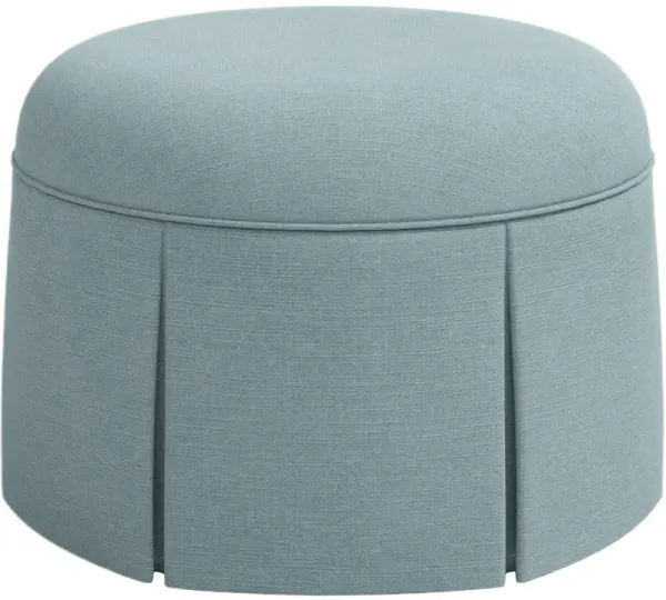 Liza Skirted Ottoman, Linen