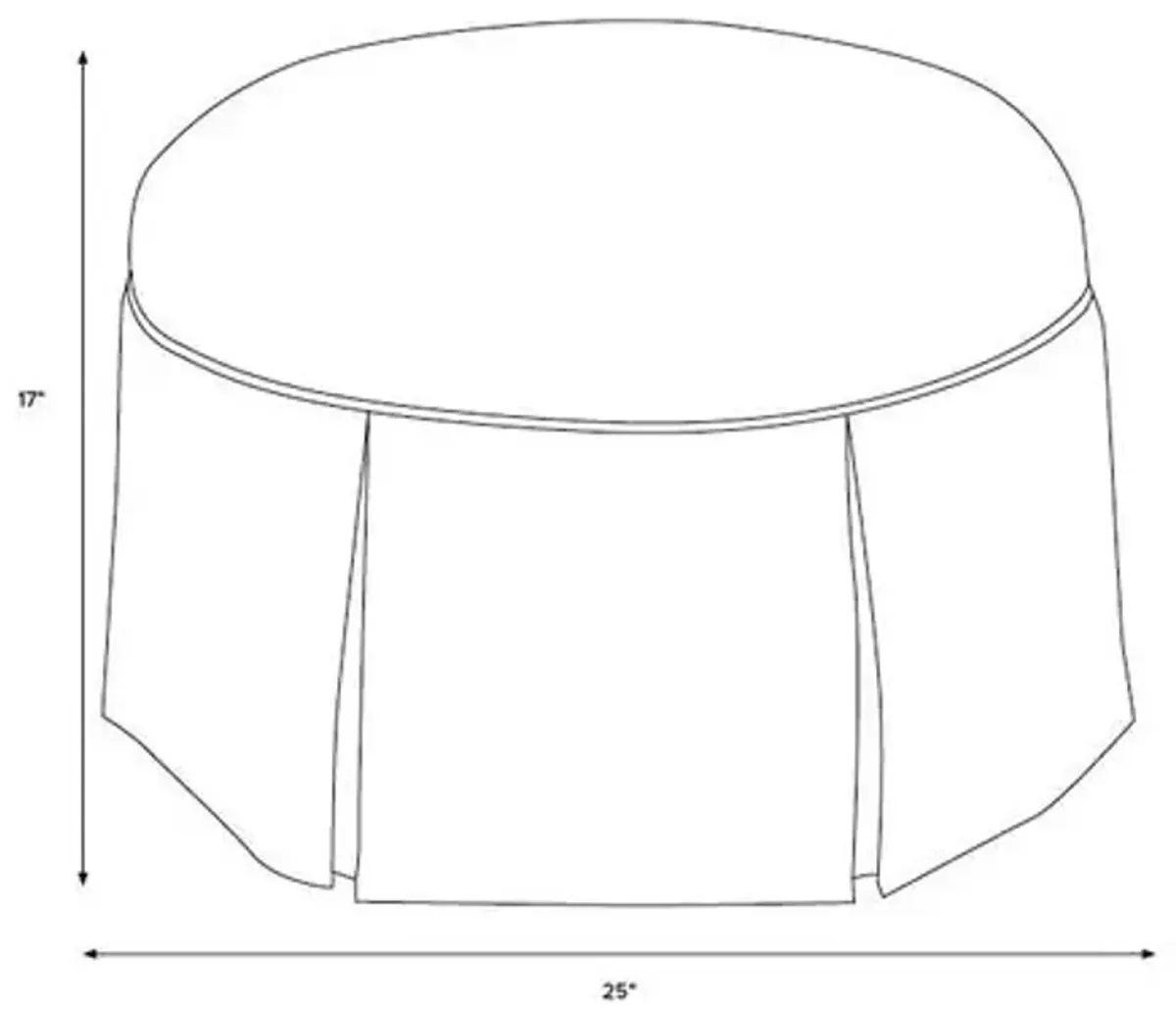 Liza Skirted Ottoman - Linen - Handcrafted - Black