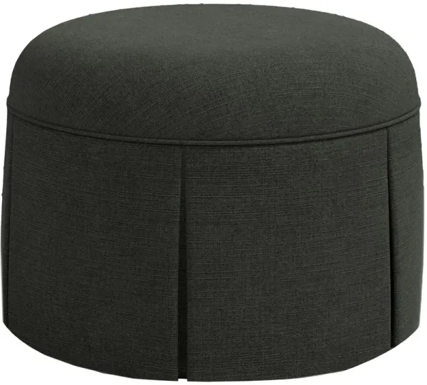 Liza Skirted Ottoman, Linen