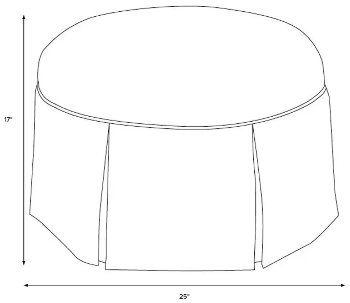 Liza Skirted Ottoman, Linen