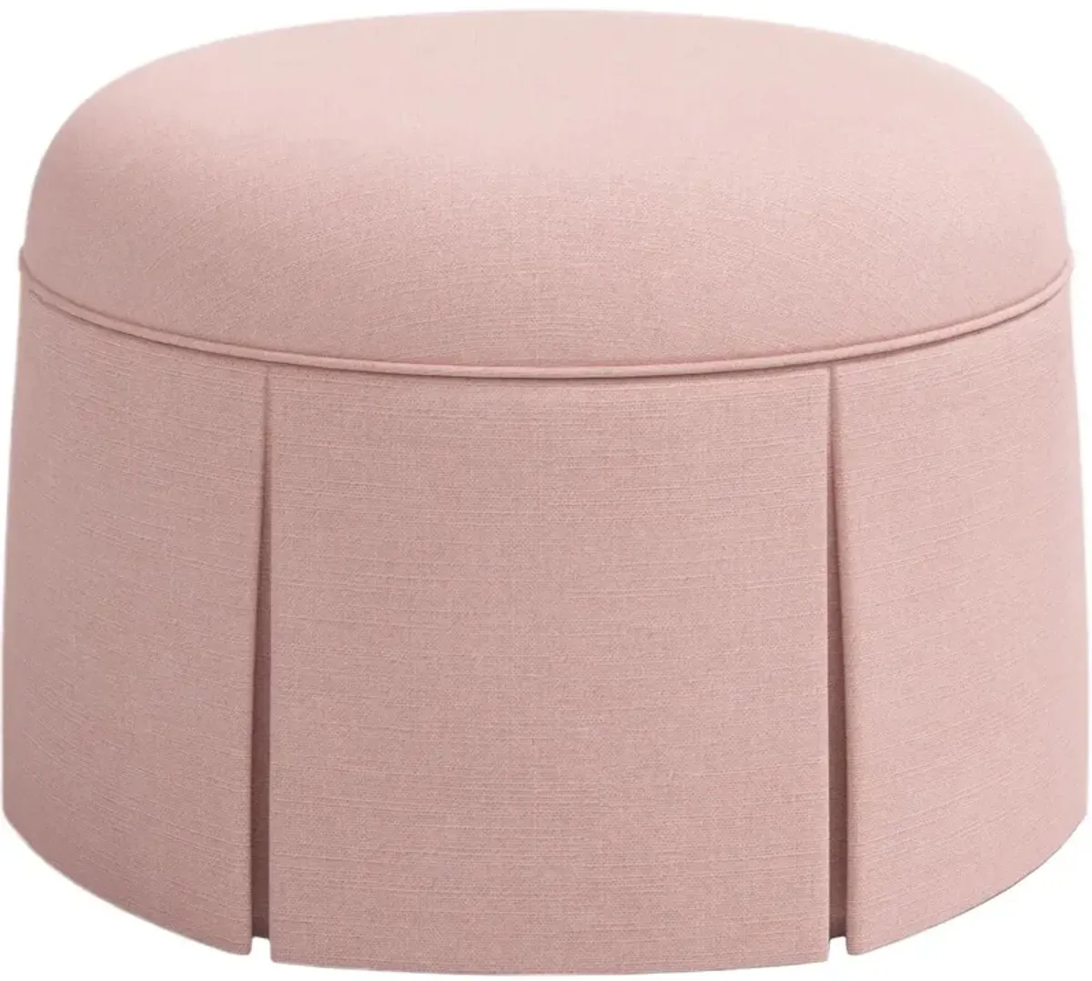 Liza Skirted Ottoman, Linen