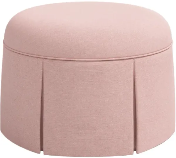 Liza Skirted Ottoman, Linen