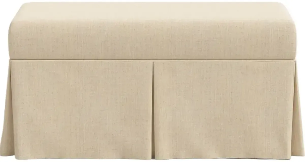 Hayworth Skirted Storage Bench, Linen