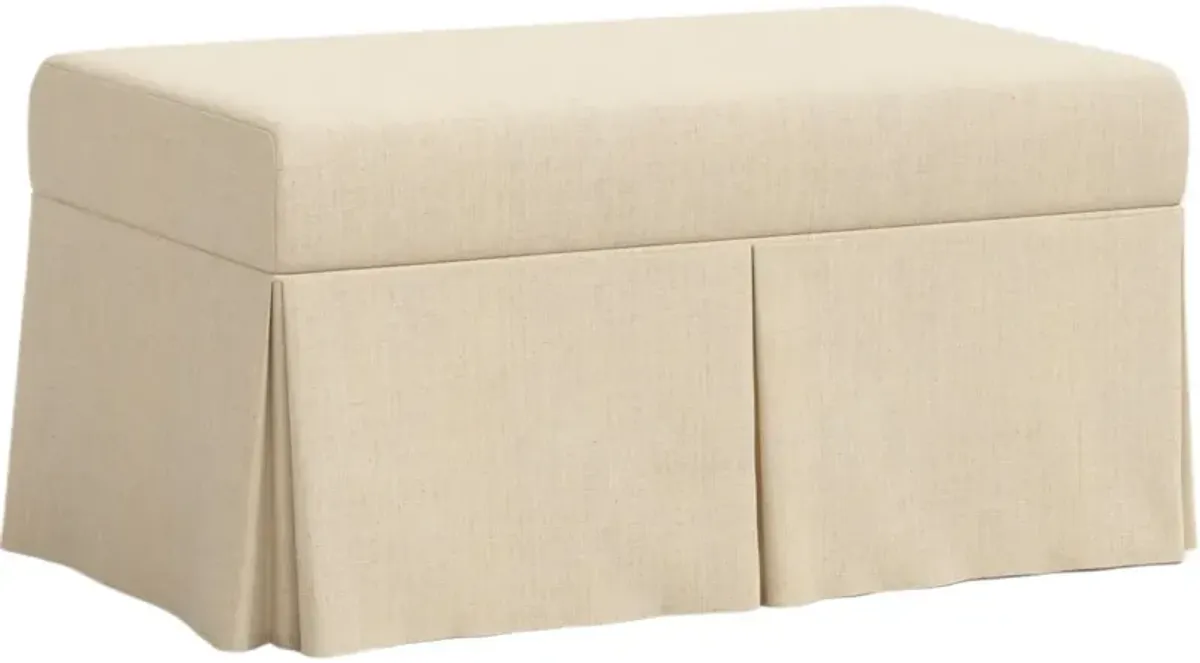 Hayworth Skirted Storage Bench, Linen