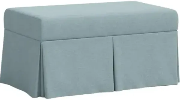 Hayworth Skirted Storage Bench - Linen - Handcrafted in the USA - Blue
