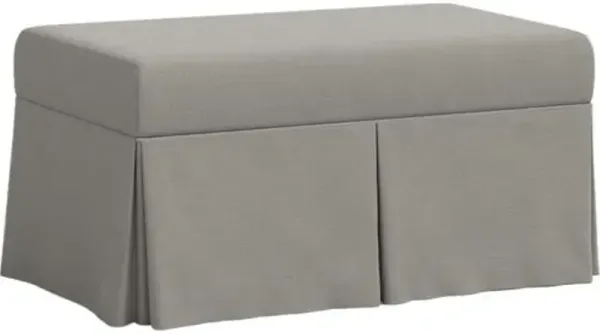 Hayworth Skirted Storage Bench - Linen - Handcrafted in the USA - Gray