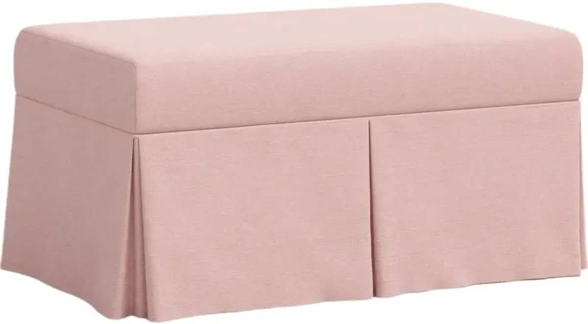 Hayworth Skirted Storage Bench, Linen